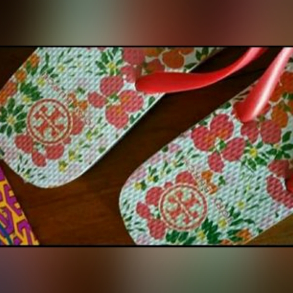 TORY BURCH Floral Flip Flops - sz 11 - Picture 4 of 8